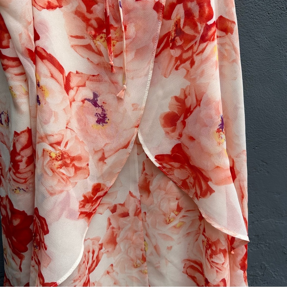 Chiffon Floral Pattern Layered Spring Dress - Picture 5 of 9